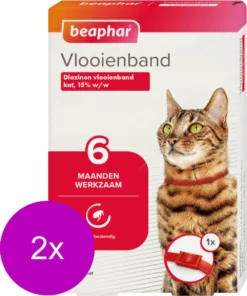 Beaphar Vlooienband 6 Maanden Kat 35 Cm - Anti Vlooienmiddel - 2 X Rood -Merkloos Verkoop 1000x1200