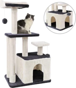 Merkloos MC Star Krabpaal 100cm Met Schraper Meerdere Platforms, Tweedeurs Kattengrotten, Speelgoedballen Met Bellen, Krabbed Natuurlijk Sisal Katten Spelletjes - Grijs&Beige, 100cm 15 Merkloos MC Star Krabpaal 100cm Met Schraper Meerdere Platforms, Tweedeurs Kattengrotten, Speelgoedballen Met Bellen, Krabbed Natuurlijk Sisal Katten Spelletjes - Grijs&Beige, 100cm -Merkloos Verkoop 1030x1200 1