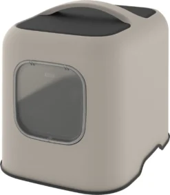 Rotho MyPet Biala Kattenbak Met Kap En Schepje / Gemaakt Van Gerecycled Plastic - Cappucino