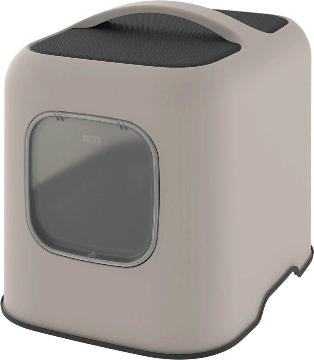 Rotho MyPet Biala Kattenbak Met Kap En Schepje / Gemaakt Van Gerecycled Plastic - Cappucino 1 Rotho MyPet Biala Kattenbak Met Kap En Schepje / Gemaakt Van Gerecycled Plastic - Cappucino