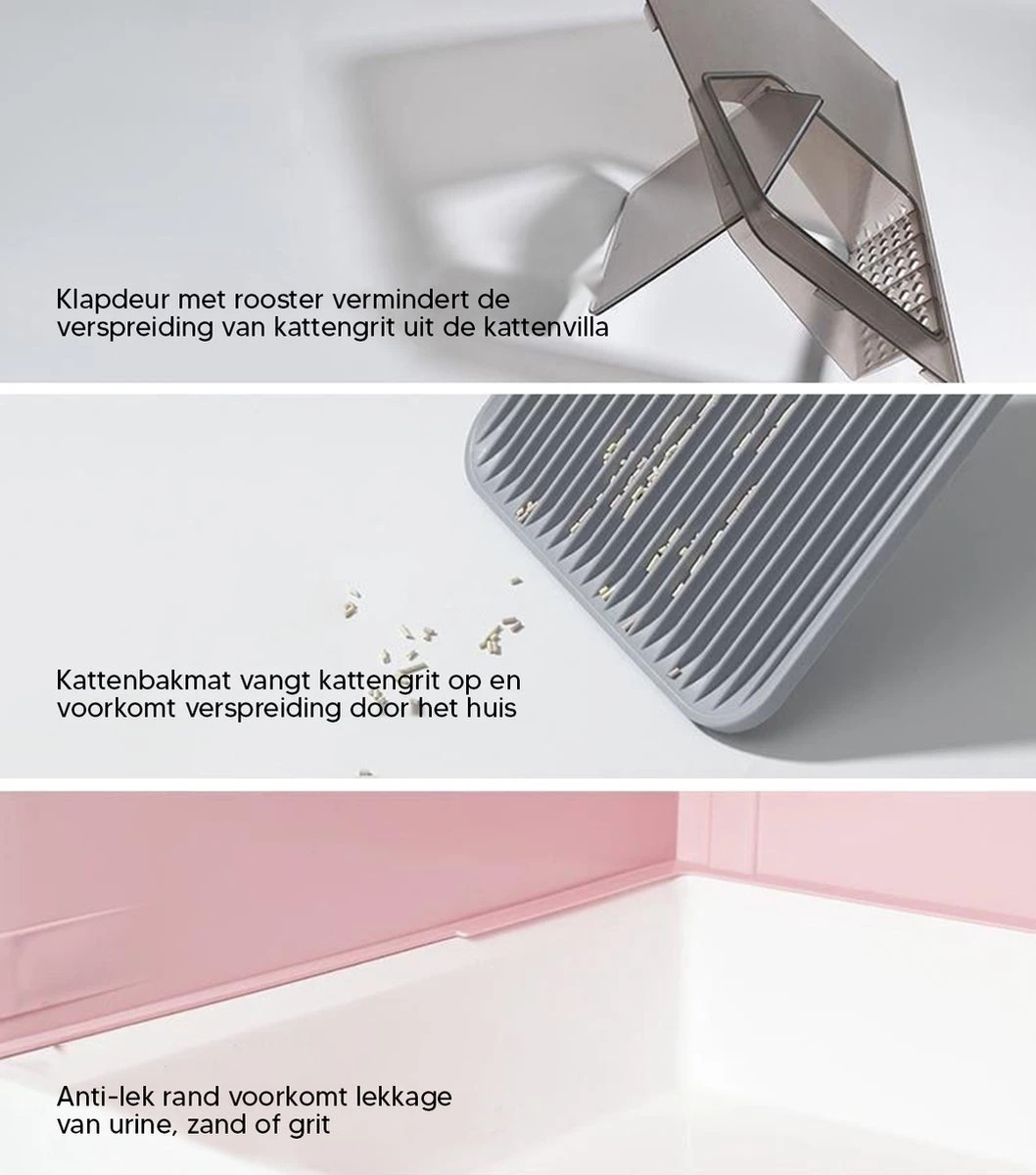 Kattenbak Villa Met Dubbele Voerbak En Kattenbakmat – Kat - Drinkbak – Modern En Stijlvol - Design - Groen 5 Kattenbak Villa Met Dubbele Voerbak En Kattenbakmat – Kat - Drinkbak – Modern En Stijlvol - Design - Groen - Afbeelding 5