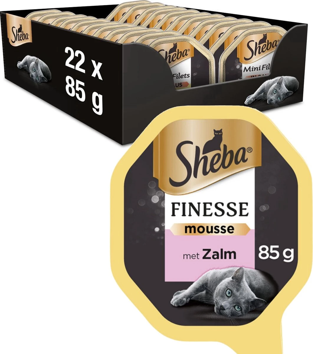 Sheba Finesse - Katten Natvoer - Mousse - Zalm - 22 X 85 Gr 1 Sheba Finesse - Katten Natvoer - Mousse - Zalm - 22 X 85 Gr