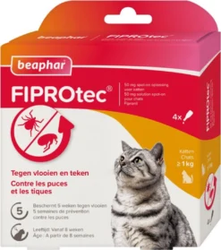 Beaphar Fiprotec Kat - Vlooienbestrijding - >1 Kg - 4 Pipetten