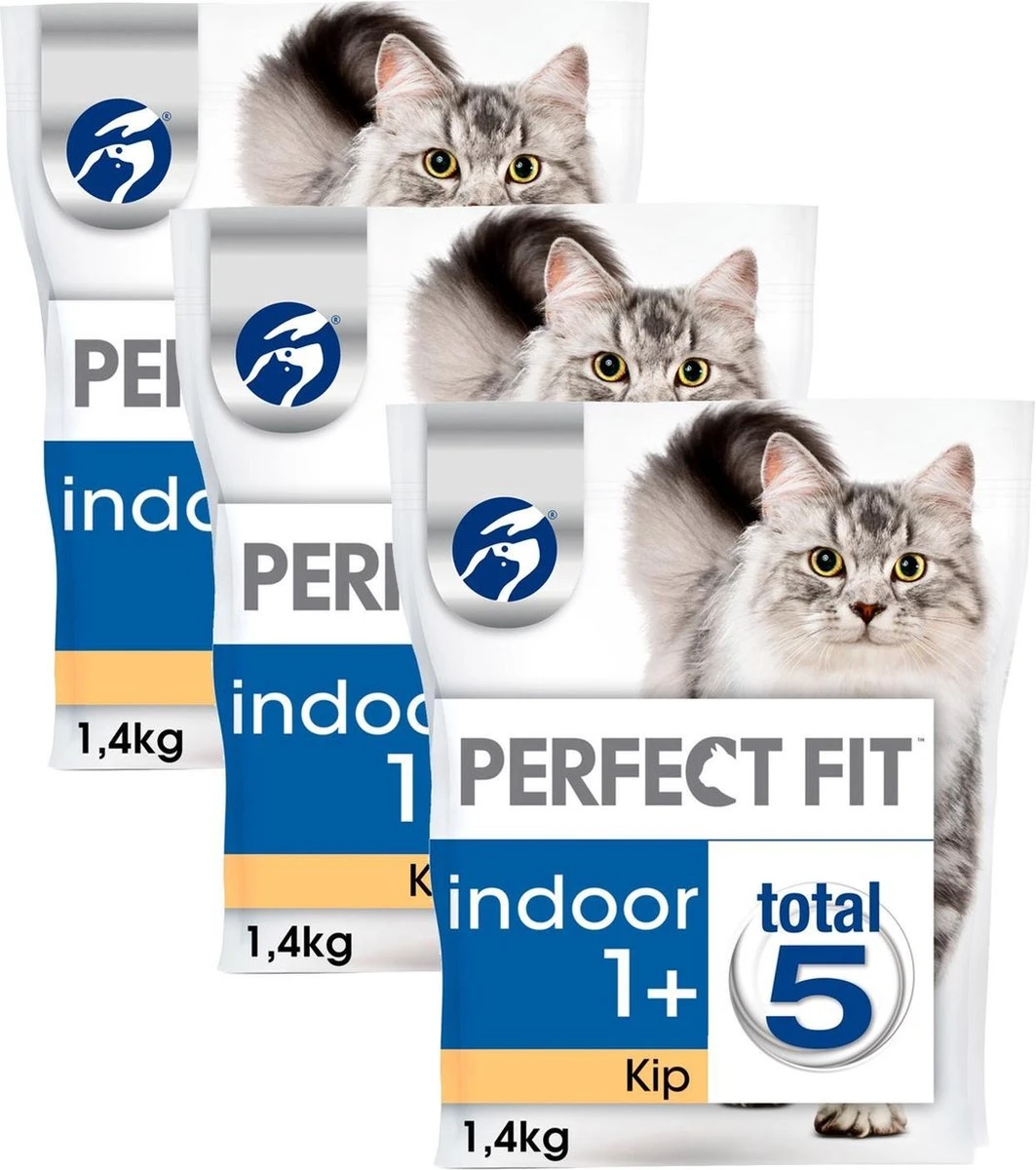 Perfect Fit Droogvoer Adult Indoor Kip - Kattenvoer - 3 X 1.4 Kg 1 Perfect Fit Droogvoer Adult Indoor Kip - Kattenvoer - 3 X 1.4 Kg