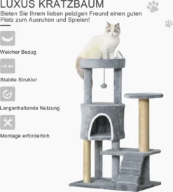 PawHut Krabpaal Kattenboom Met Kattengrot Trap Spaanplaat Jute Grijs D30-360 -Merkloos Verkoop 1080x1200 3
