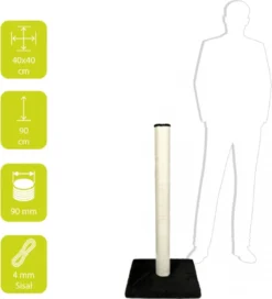 Trixie Ebi Classic Eco Highpost - Krabpaal - Zwart - 40 X 40 X 90 Cm -Merkloos Verkoop 1090x1200