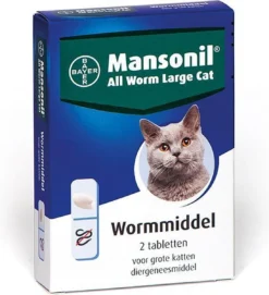 Mansonil All Worm Large Cat Ontworming - Grote Kat - 2 Tabletten -Merkloos Verkoop 1094x1200 1