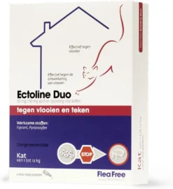Flea Free Ectoline Duo Kat - Tegen Vlooien En Teken - 2 Pipetten -Merkloos Verkoop 1097x1200 1