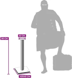 Petrebels Maine 90 Krabpaal - Grijs - 40 X 40 X 90 Cm - Extra Stabiel -Merkloos Verkoop 1103x1200 4