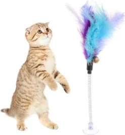 Merkloos EPIN | Katten Speelgoed | Speelgoed Veer | Veertje | Met Belletje | Bel | WILLEKEURIGE KLEUR - Kattenspeeltjes