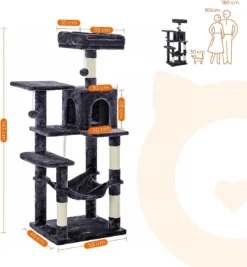 Krabpaal Met Hangmat Voor Meerdere Katten, Kattenboom, Rookgrijs 10 Krabpaal Met Hangmat Voor Meerdere Katten, Kattenboom, Rookgrijs -Merkloos Verkoop 1112x1200 2
