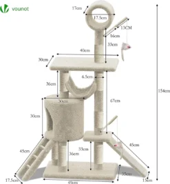 Grote Krabpaal Met Krabpaal XXL, Klimboom Voor Katten, Activiteitencentrum, Met Grot En Platforms Voor Katten, Hoogte 154 Cm, Beige 11 Grote Krabpaal Met Krabpaal XXL, Klimboom Voor Katten, Activiteitencentrum, Met Grot En Platforms Voor Katten, Hoogte 154 Cm, Beige -Merkloos Verkoop 1112x1200 4