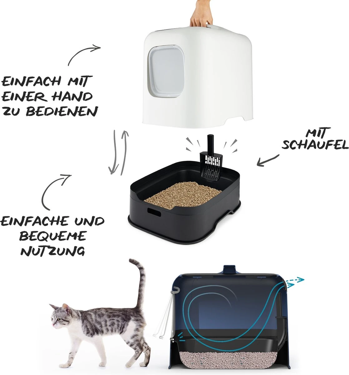 Rotho MyPet Biala Kattenbak Met Kap En Schepje / Gemaakt Van Gerecycled Plastic - Cappucino 4 Rotho MyPet Biala Kattenbak Met Kap En Schepje / Gemaakt Van Gerecycled Plastic - Cappucino - Image 4