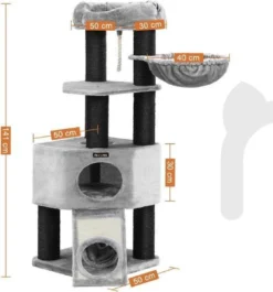 MIRA Home Krabpaal – Poezen Krabpaal – Pluche - Grijs – 52x52x42 -Merkloos Verkoop 1118x1200 6