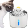 Merkloos Drinkfontein Voor Hond En Kat - RVS Waterbak - Dieren Drinkbak - Vers Water Fontein - Drinkfontein Katten- 3 Standen - 2.4 Liter - Incl. 1 Koolstoffilter