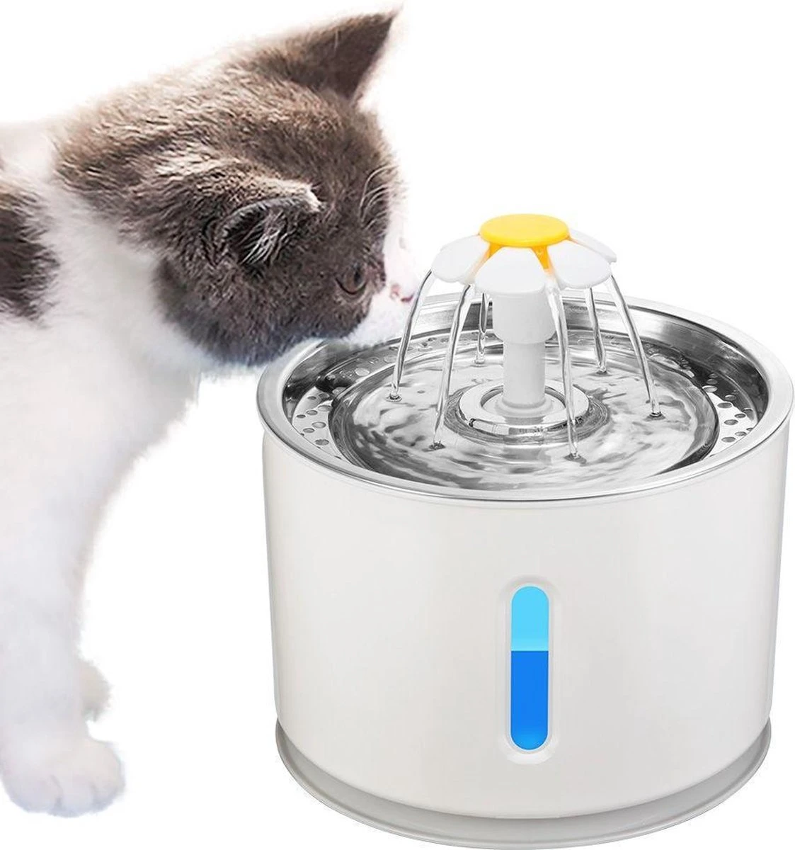 Merkloos Drinkfontein Voor Hond En Kat - RVS Waterbak - Dieren Drinkbak - Vers Water Fontein - Drinkfontein Katten- 3 Standen - 2.4 Liter - Incl. 1 Koolstoffilter 1 Merkloos Drinkfontein Voor Hond En Kat - RVS Waterbak - Dieren Drinkbak - Vers Water Fontein - Drinkfontein Katten- 3 Standen - 2.4 Liter - Incl. 1 Koolstoffilter