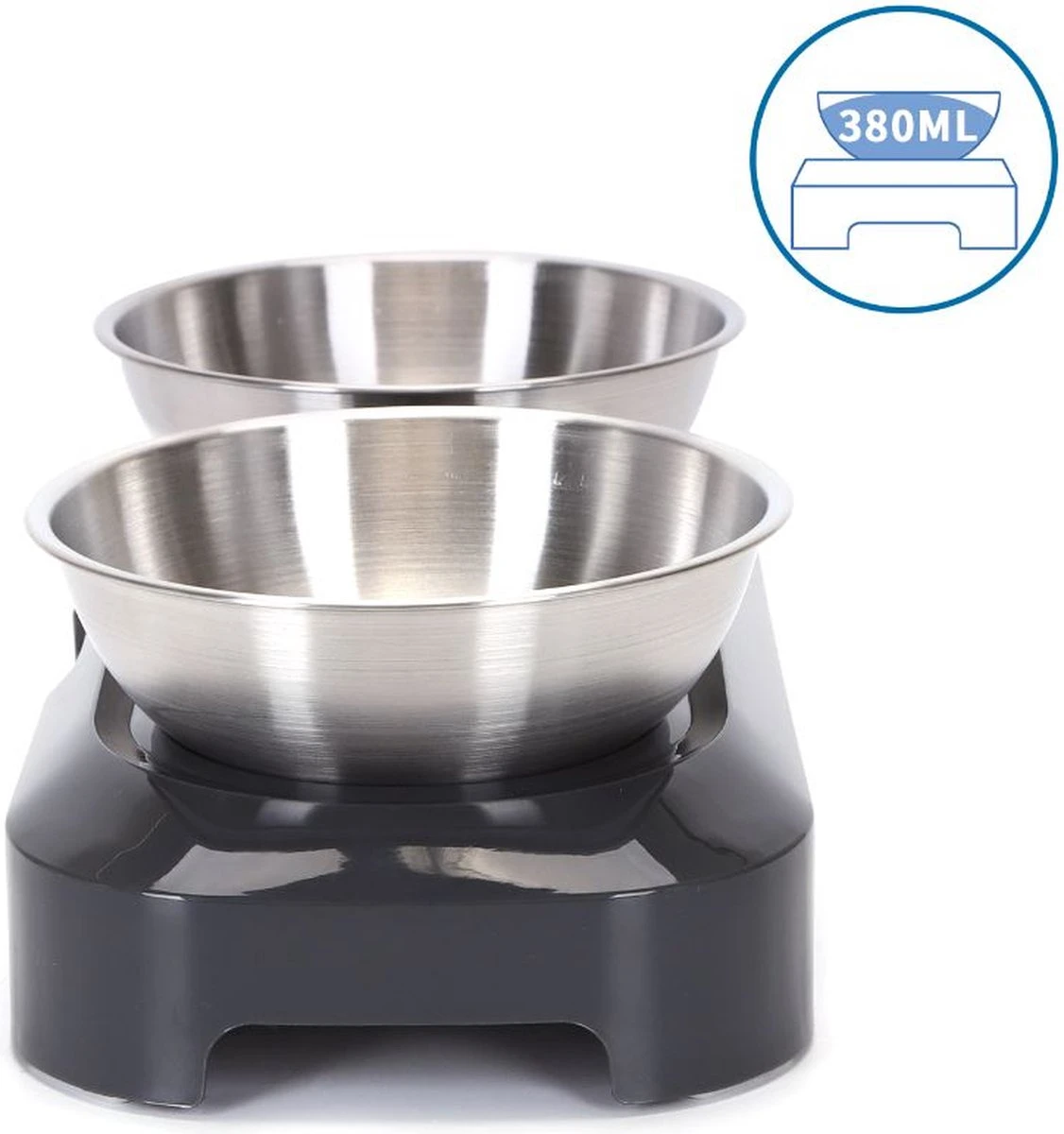 Nobleza Katten Voerbakjes - Ergonomische Dubbele Voerbak - Anti Braak Voerbak Voor Katten - Zwart - Dubbel - RVS 10 Nobleza Katten Voerbakjes - Ergonomische Dubbele Voerbak - Anti Braak Voerbak Voor Katten - Zwart - Dubbel - RVS - Image 10