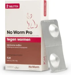No Worm Pro Kat & Kitten - Anti Wormenmiddel - 2 X 2 Tab Vanaf 0.5 Kg Vanaf 6 Weken -Merkloos Verkoop 1127x1200 2