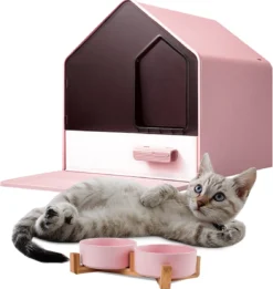 Kattenbak Villa Met Dubbele Voerbak En Kattenbakmat – Kat - Drinkbak – Modern En Stijlvol - Design - Groen 12 Kattenbak Villa Met Dubbele Voerbak En Kattenbakmat – Kat - Drinkbak – Modern En Stijlvol - Design - Groen -Merkloos Verkoop 1134x1200