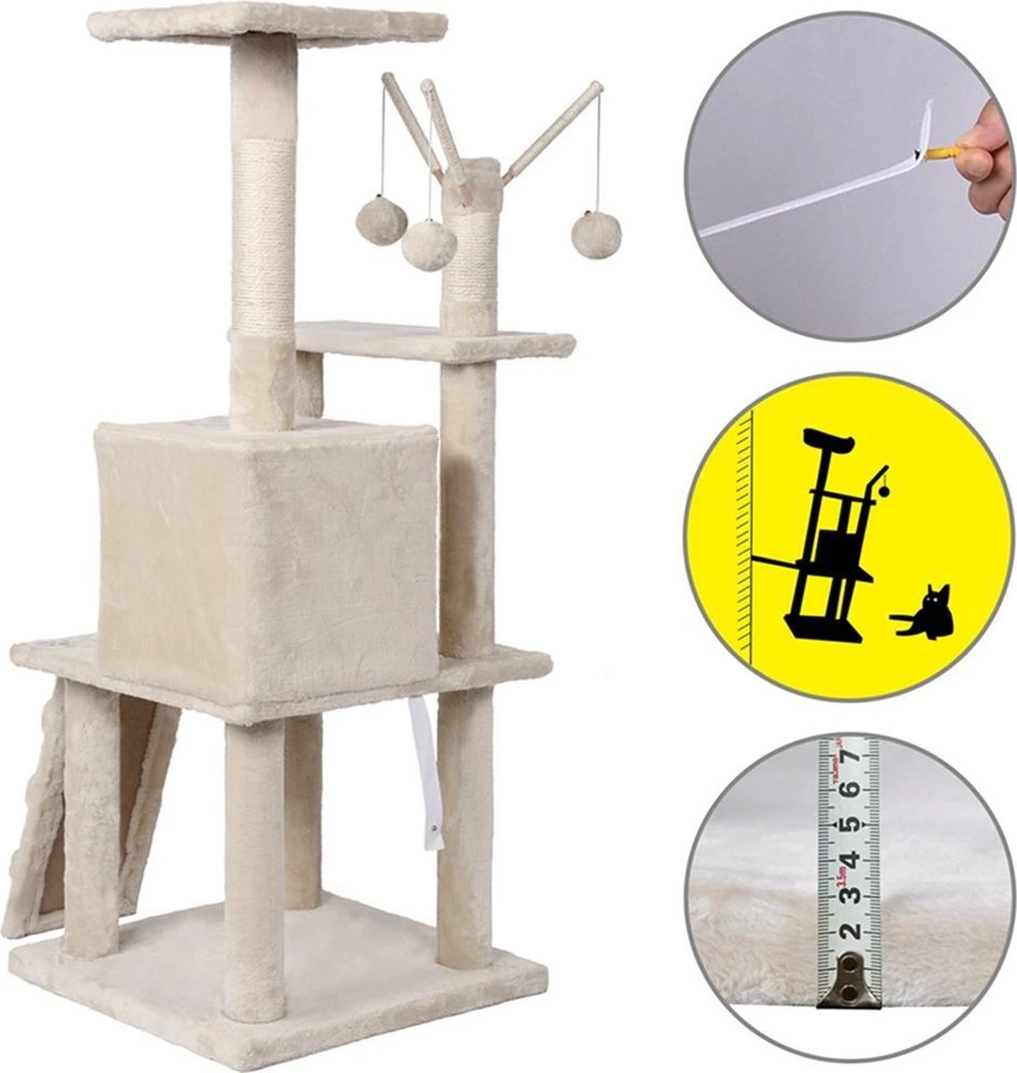 Merkloos MC Star Krabpaal Voor Grote Katten Cat Tree - 55 X 50 X 121 Cm - Beige 7 Merkloos MC Star Krabpaal Voor Grote Katten Cat Tree - 55 X 50 X 121 Cm - Beige - Image 7