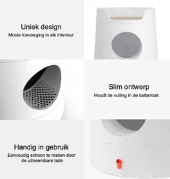 A Sunny Day Kattenbak Met Lade, Bedje En Krabplank - Inclusief Schepje - Design Kattenbak - Wit - Dichte Kattenbak - Kattenbak Gesloten -Merkloos Verkoop 1139x1200 3