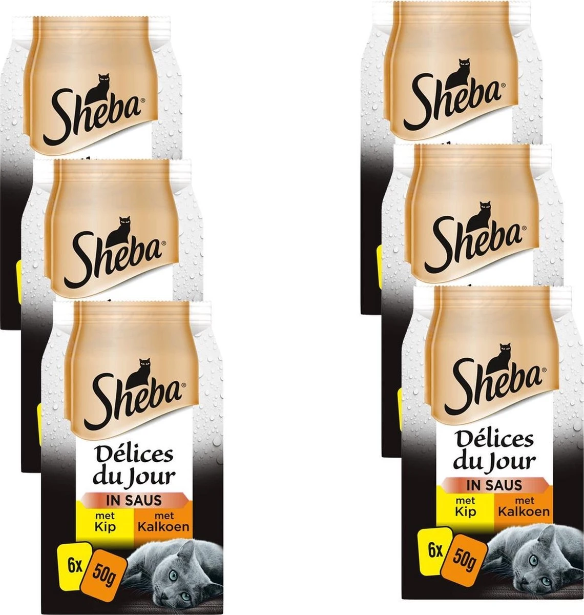 Sheba Delices Du Jour In Saus Katten Natvoer - Kip & Kalkoen - 36x50g 2 Sheba Delices Du Jour In Saus Katten Natvoer - Kip & Kalkoen - 36x50g - Image 2