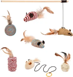 Kattenspeelgoed - Set Met 7 Kattenspeeltjes - Complete Set - Kattenhengel - Speelmuis -Merkloos Verkoop 1145x1200 1
