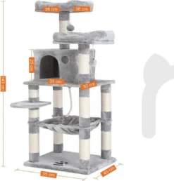 MIRA Home Krabpaal - Kattentoren - Huisdieren - Stabiel - Hout - Grijs/Wit - 55x45x143 6 MIRA Home Krabpaal - Kattentoren - Huisdieren - Stabiel - Hout - Grijs/Wit - 55x45x143 -Merkloos Verkoop 1150x1200 1