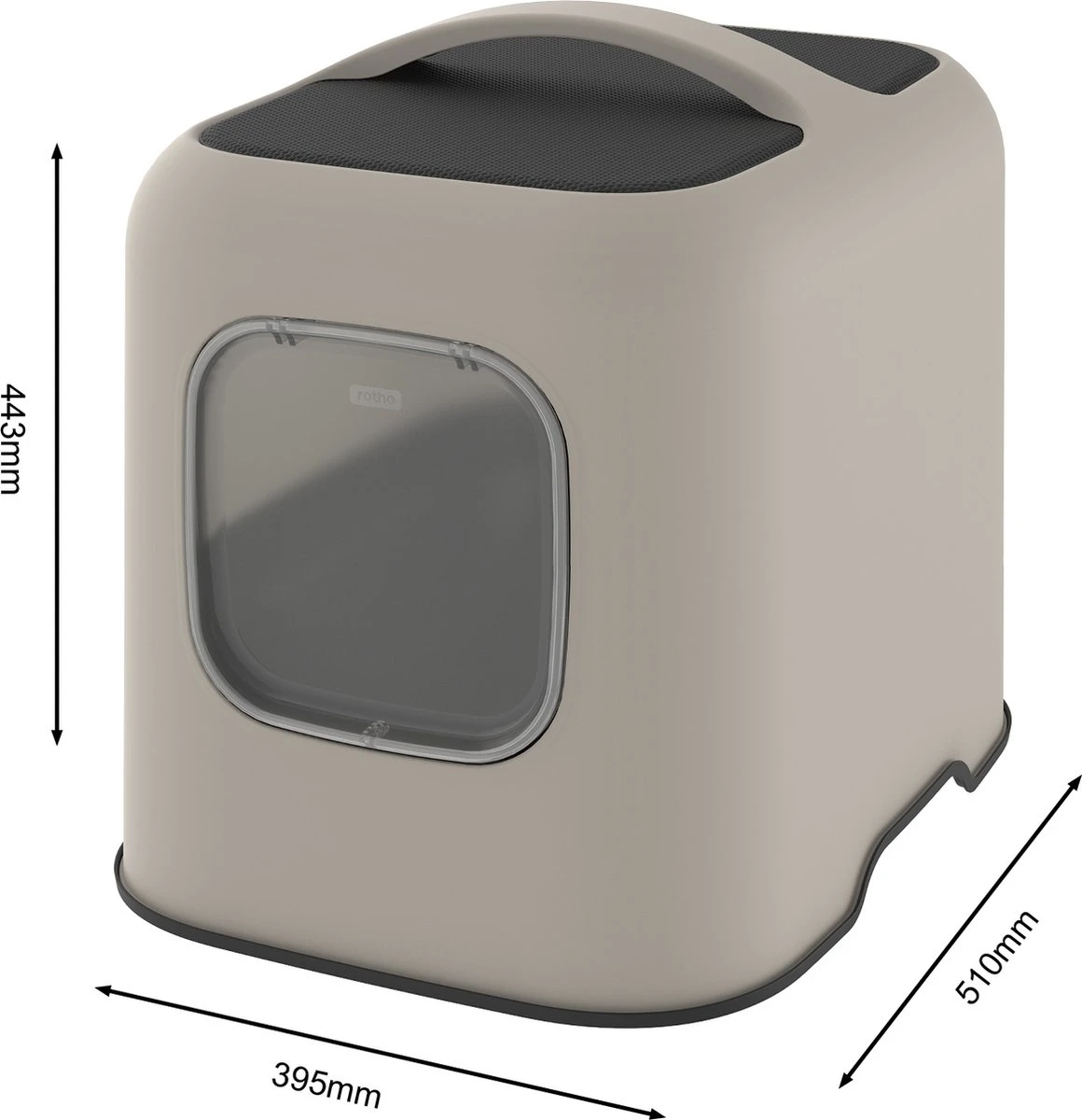 Rotho MyPet Biala Kattenbak Met Kap En Schepje / Gemaakt Van Gerecycled Plastic - Cappucino 2 Rotho MyPet Biala Kattenbak Met Kap En Schepje / Gemaakt Van Gerecycled Plastic - Cappucino - Image 2