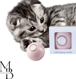MyBuddy - Interactieve Zelf Rollende Bal - Kattenspeeltjes - Kattenspeelgoed - Bal Voor Katten - LED Lights - Speelgoed - USB - Roze