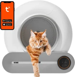 BOME Automatische Kattenbak - Zelfreinigende Kattenbak - Met App En Touchscreen - 65L