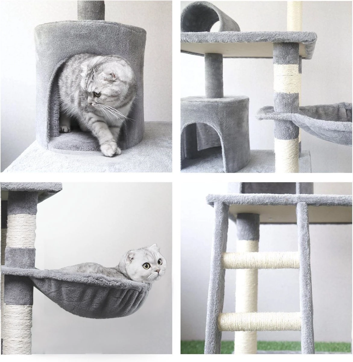 Nobleza Katten Krabpaal 40KQY - 59 X 59 X 156 Cm - Grijs 3 Nobleza Katten Krabpaal 40KQY - 59 X 59 X 156 Cm - Grijs - Afbeelding 3