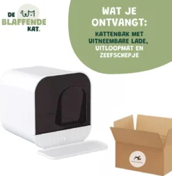 De Blaffende Kat Moderne Kattenbak - Met Uitneembare Lade En Kattenbak Mat -Merkloos Verkoop 1172x1200 5
