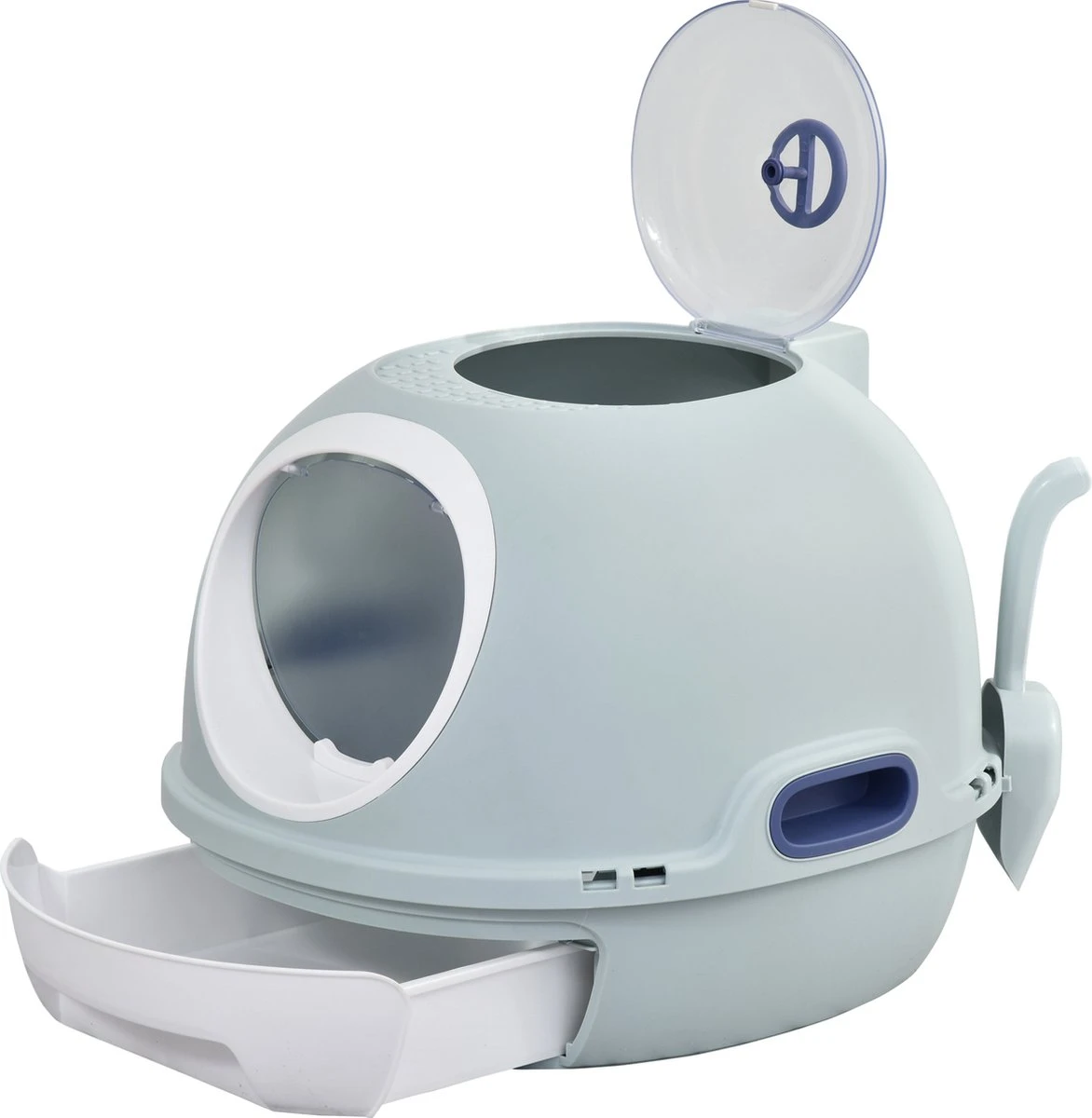 PawHut Kattentoilet Kattenbak Dakraam Bodembak Schep Draagbaar PP ABS D31-012 1 PawHut Kattentoilet Kattenbak Dakraam Bodembak Schep Draagbaar PP ABS D31-012