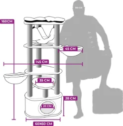 Petrebels Catharina 160 Krabpaal - Creme - 2 Hangmatten - Grote Katten -Merkloos Verkoop 1173x1200 9