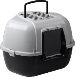 Ferplast Mika Hoek Kattenbak - Zwart/Grijs - 59 X 51.5 X 42 Cm