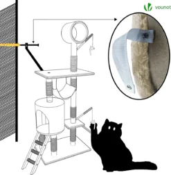 Grote Krabpaal Met Krabpaal XXL, Klimboom Voor Katten, Activiteitencentrum, Met Grot En Platforms Voor Katten, Hoogte 154 Cm, Beige 9 Grote Krabpaal Met Krabpaal XXL, Klimboom Voor Katten, Activiteitencentrum, Met Grot En Platforms Voor Katten, Hoogte 154 Cm, Beige -Merkloos Verkoop 1175x1200 8