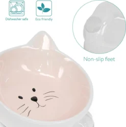 Navaris Voerbakjes Voor Katten - Set Van 2 Voer- En Waterbakken - Etensbak Van Keramiek - Met Antislip Voetjes - Kattenvorm - Roze/Groen -Merkloos Verkoop 1194x1200 3