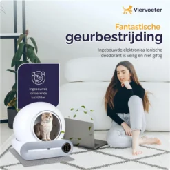 Viervoeter™ Kattenbak Zelfreinigend – Automatische Kattenbak – Zelfreinigende Kattenbak – Anti-geur – 53x58x55cm – Bedienen Via App – 65 Liter -Merkloos Verkoop 1198x1200 17