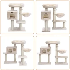 Songmics PCT01M Krabpaal Met XXL-uitkijkplatform, Liggend Hol, Grote Knuffelgrot, Verstelbare Elementen, Extra Dikke Stammen Volledig Gewikkeld In Sisal, Stabiel, Beige -Merkloos Verkoop 1199x1200 25