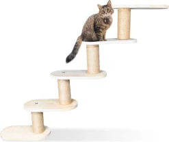 Katten Klimmuur - 4 Delig - Krabpaal - 5 Plateaus - Katten Klim Wand - Muur - Klimmuur Kat - Voor Grote Katten - Klimwand - Complete Set