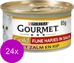 Gourmet Gold Fijne Hapjes - Kattenvoer Natvoer - Zalm & Kip - 24 X 85 Gr -Merkloos Verkoop 1200x1025 2