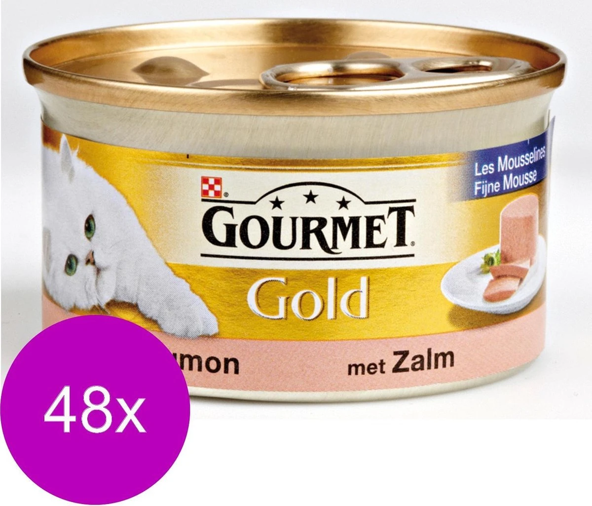 Gourmet Gold Mousse 85 G - Kattenvoer - 48 X Zalm 1 Gourmet Gold Mousse 85 G - Kattenvoer - 48 X Zalm