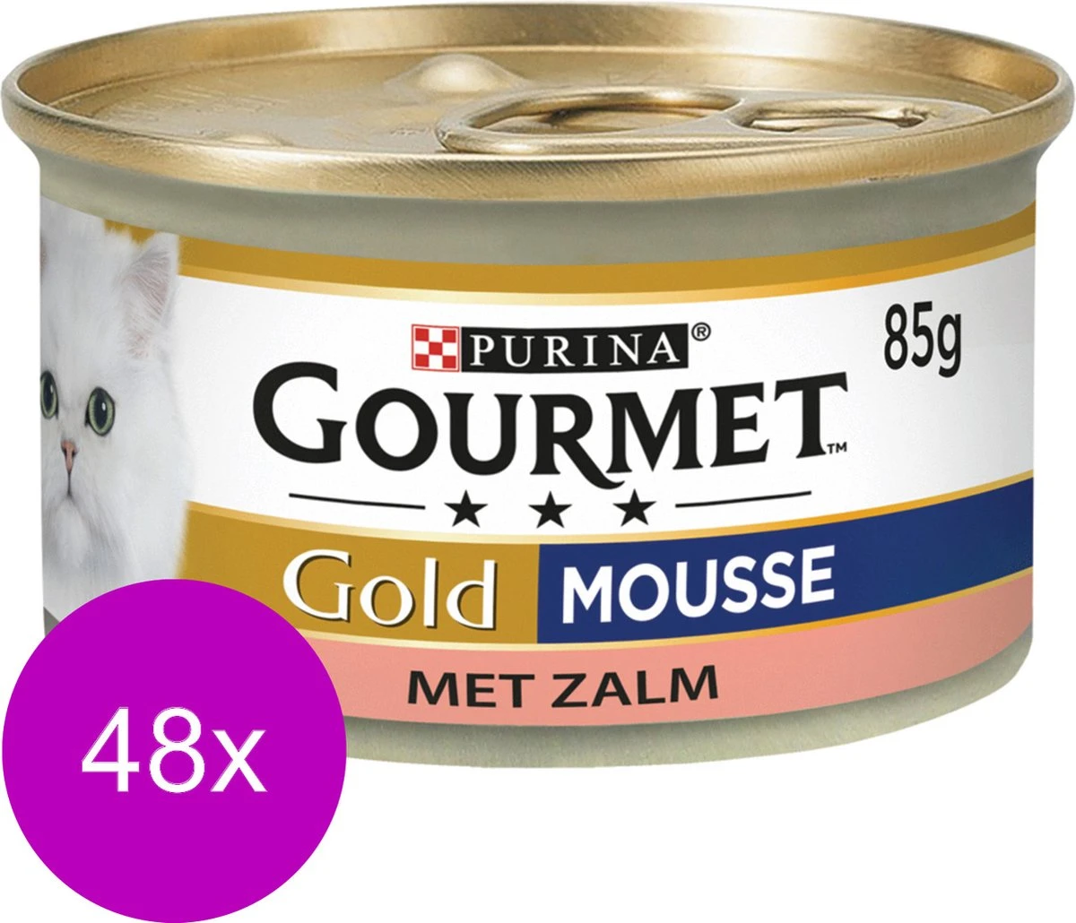 Gourmet Gold Mousse 85 G - Kattenvoer - 48 X Zalm 4 Gourmet Gold Mousse 85 G - Kattenvoer - 48 X Zalm - Image 4