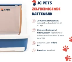 JC Pets Premium Kattenbak Systeem - Inclusief 2.5KG / 4L Kattenbakvulling - Zelfreinigend -Merkloos Verkoop 1200x1037 2