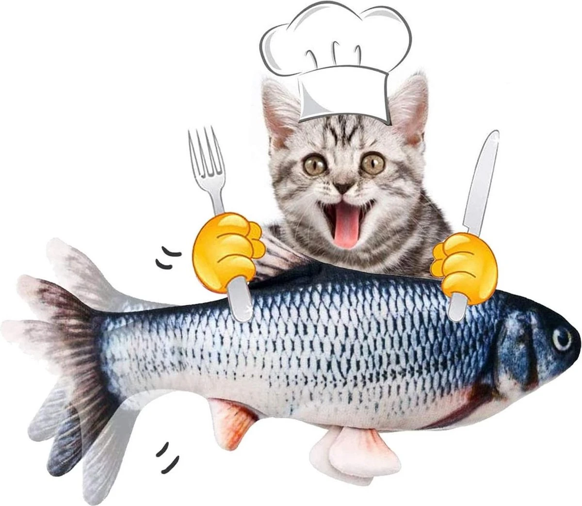 Merkloos Interactieve Oplaadbare Bewegende Vis (Grijs) - Unieke "must Have" Voor Uw Kat / Hond 3 Merkloos Interactieve Oplaadbare Bewegende Vis (Grijs) - Unieke "must Have" Voor Uw Kat / Hond - Image 3