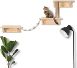 Katten Klimmuur - Complete Set - Krabpaal - Huisje - Ladders - Plateaus - Katten Klim Wand - Krabpaal Muur - Klimmuur Kat - Krabpaal Voor Grote Katten - Klimwand -Merkloos Verkoop 1200x1054 2