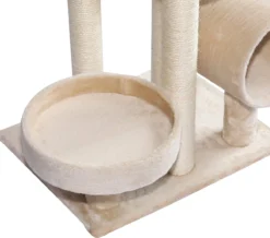 PawHut Kattenboom Kattenkrabboom Speelgoed Tunnel Katten Klimboom Krabboom Beige D30-191 -Merkloos Verkoop 1200x1059 6