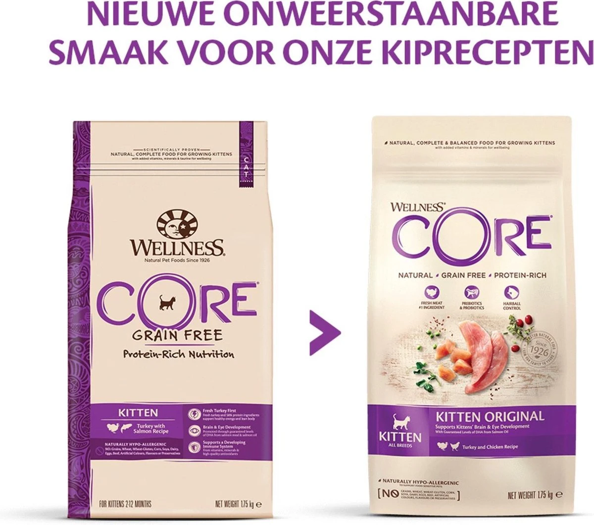 Wellness Core Grain Free Kitten - Kalkoen & Kip - Kattenvoer - 1.75 Kg 2 Wellness Core Grain Free Kitten - Kalkoen & Kip - Kattenvoer - 1.75 Kg - Image 2