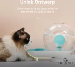 AdomniaGoods - Automatische Katten Voerbak - Antislip Honden Voerbak - Unique Transparant/grijs Design - Altijd Hygiënisch Schoon Water! -Merkloos Verkoop 1200x1075 1